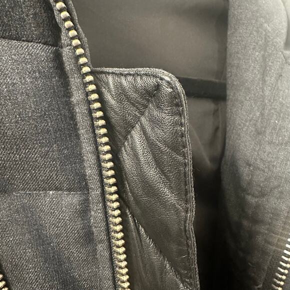 The Kooples Gray Down Jacket Lambskin Trim & Fur Hood, Small - Picture 9 of 13